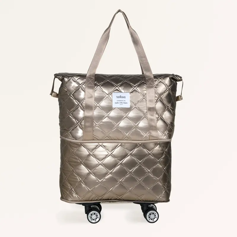 Movo Metallic Brown Expandable Travel Bag With Detachable Wheels 1