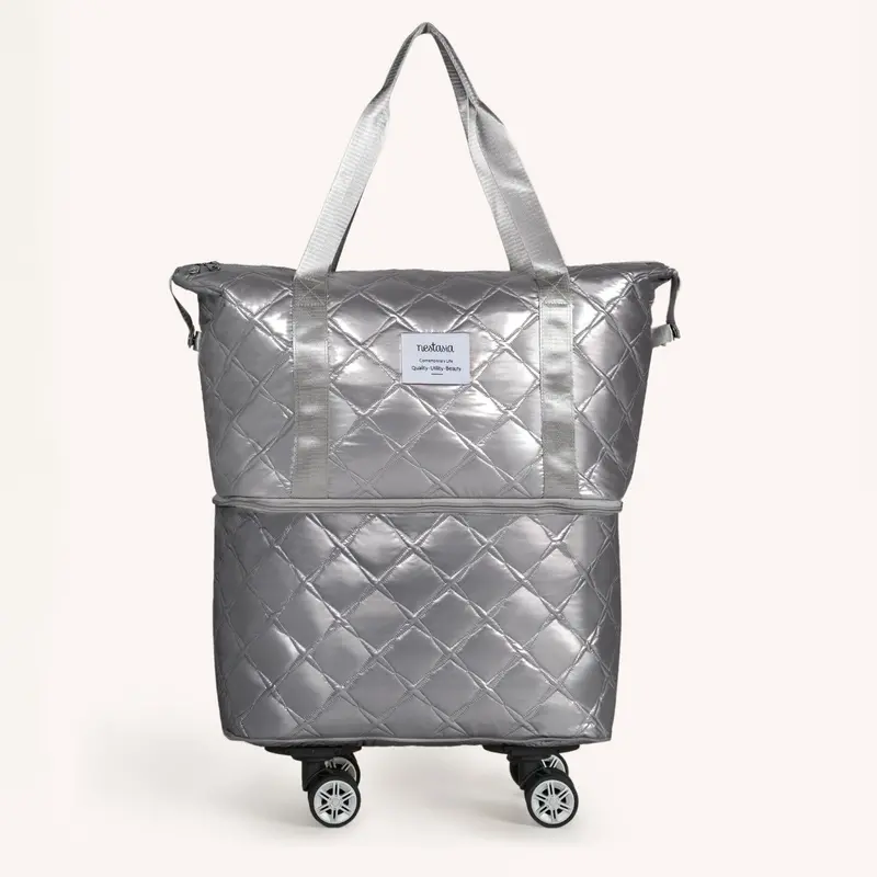 Movo Silver Expandable Travel Bag With Removable Wheels 1