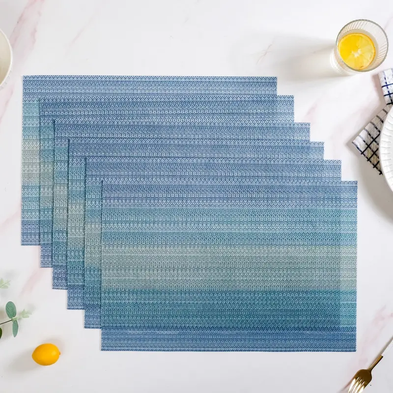 Multi-Blue Tone Dining Placemats – Set Of 6 1