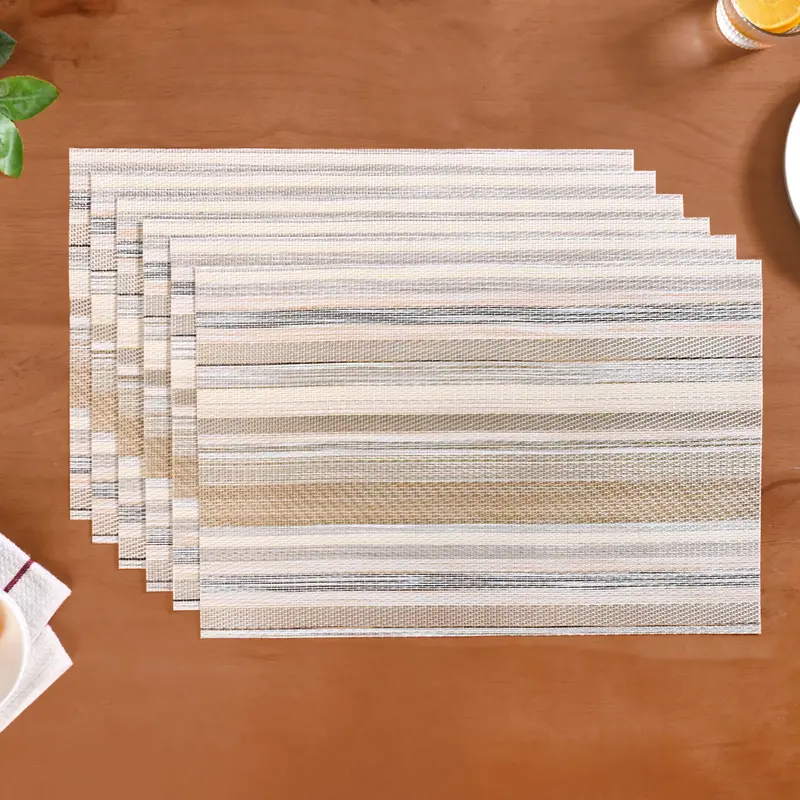 Natural Beige And Earthy Brown Placemats – Set Of 6 1