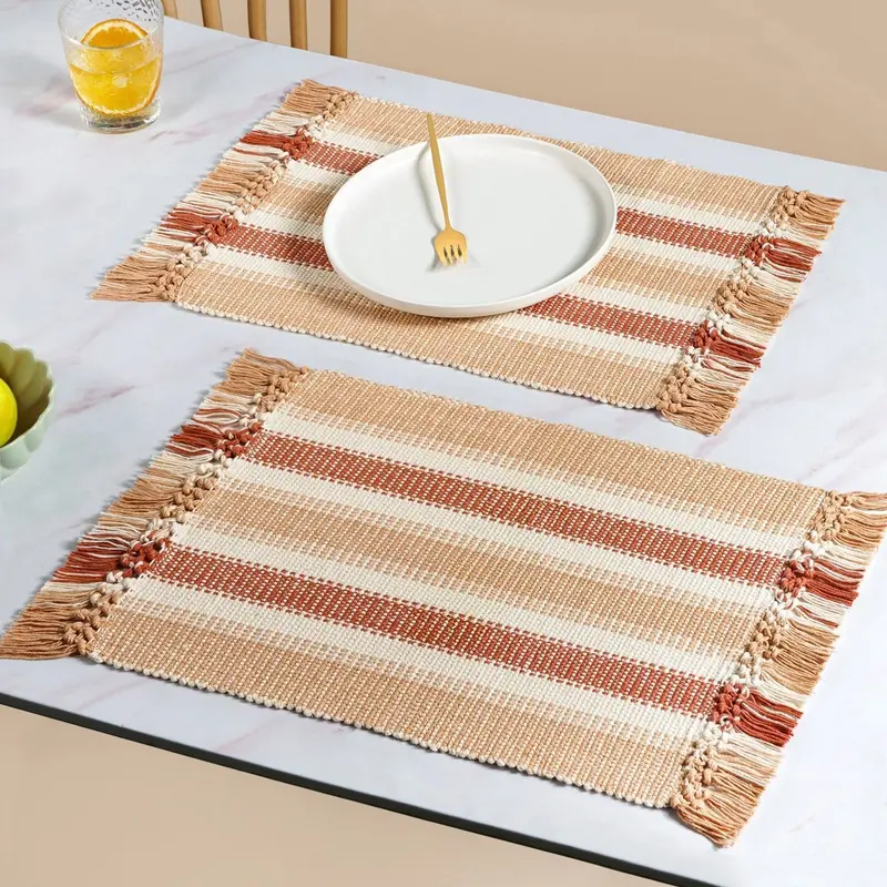 Natural Cotton Rustic Placemats – Set Of 6 1