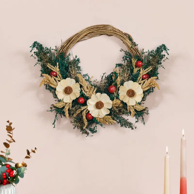 Natural Grass Holiday Wreath – Sustainable & Eco-Friendly 1