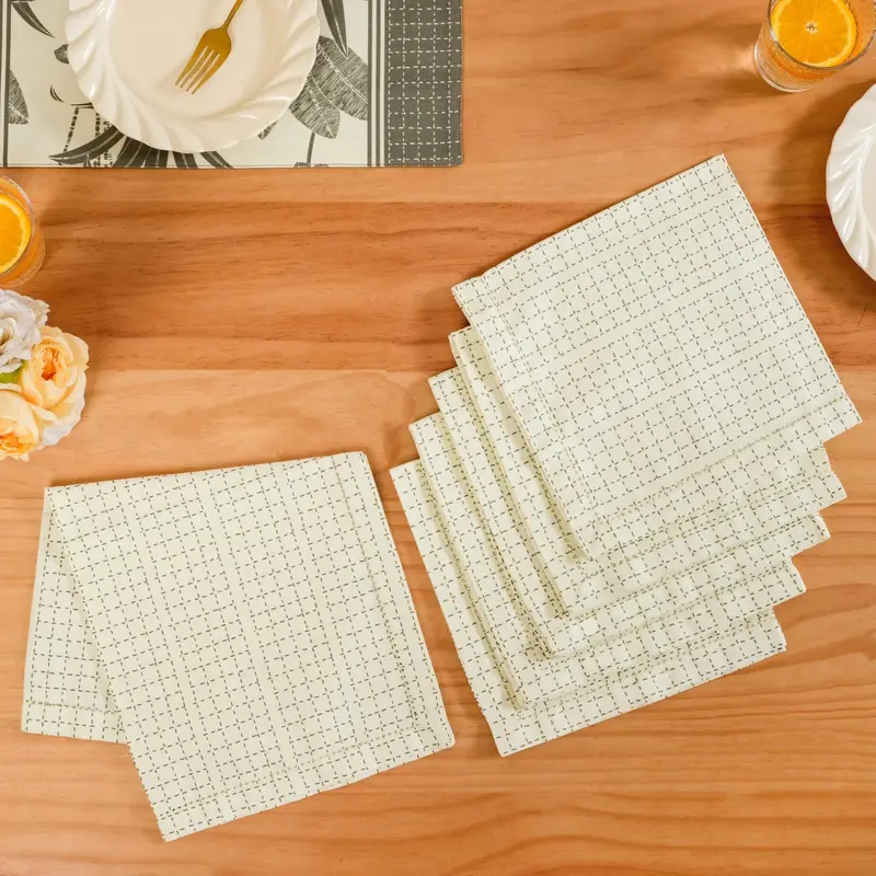 Natural Pure Cotton Napkin Set – 6 Pieces 1