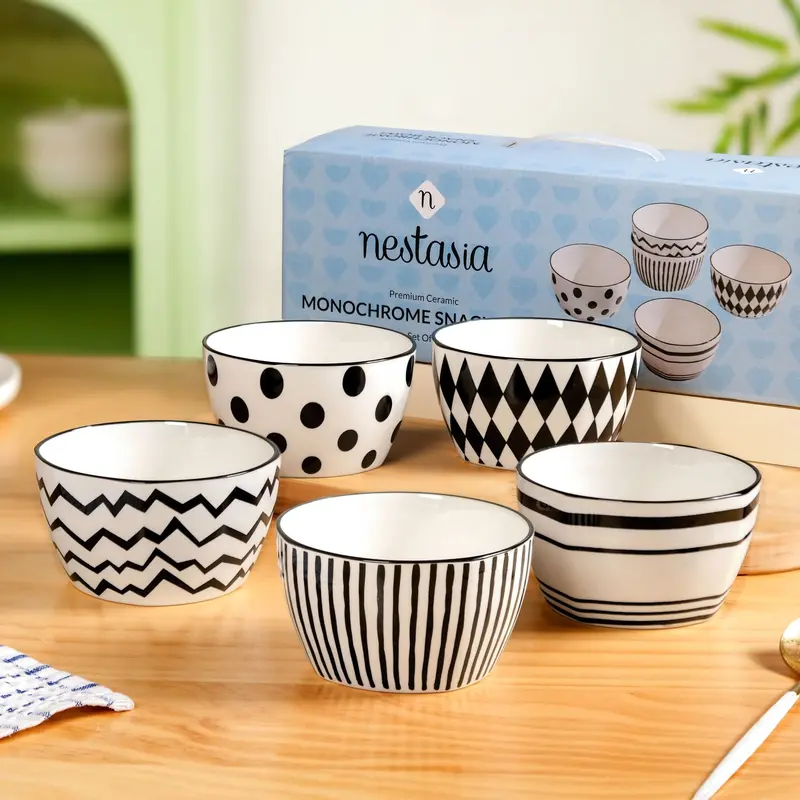 Noiri Stackable Snack Bowl Set – 5 X 350Ml Food-Safe Containers 1