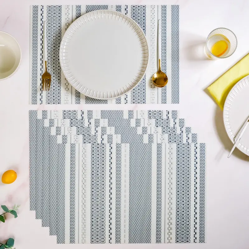 Nordic-Inspired Table Mats – 6-Pack Clean-Line Dining Linens 1