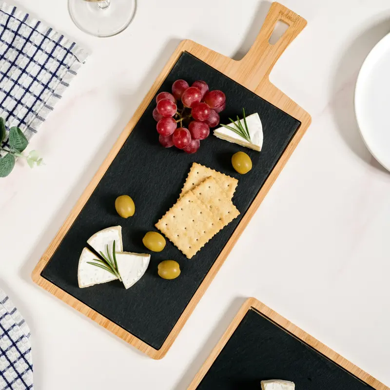 Oblong Natural Slate Serving Platter – Rustic Texture (43 × 18 Cm) 1