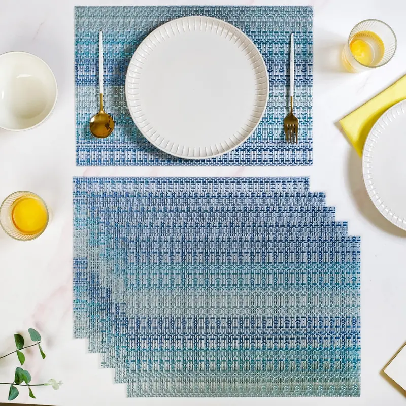 Ocean-Inspired Blue Placemats – Set Of 6 Coastal Table Linens 1