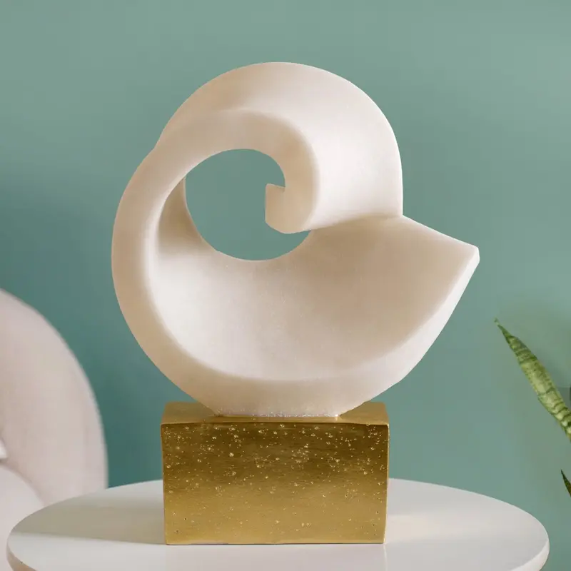 Ocean Wave-Inspired Center Table Decor – Fluid, Calming Design 1