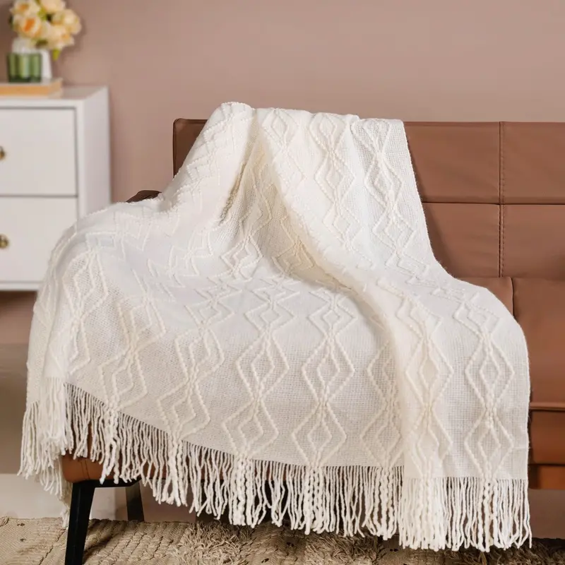 Off-White Feather-Soft Lightweight Throw 1
