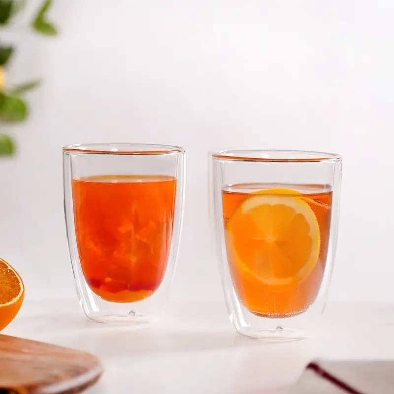 Oj Americano-Style Double-Wall Glass Tumblers – Set Of 2 (490Ml) 1