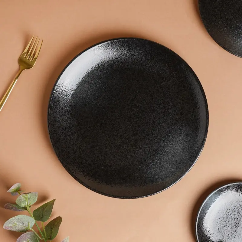 Onyx-Finish Black Stoneware Dinner Plate – 9.8 Inch 1