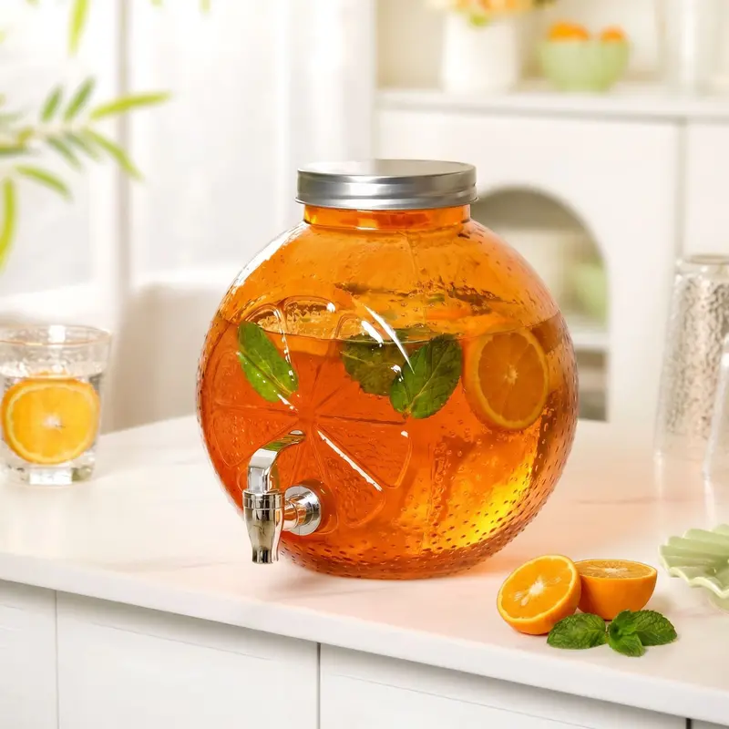 Orange 5L Drink Dispenser With Stand And Spigot 1