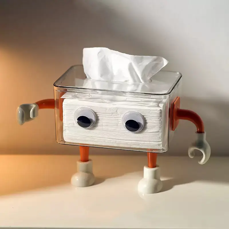 Orange Cartoon Robot Tissue Holder 1