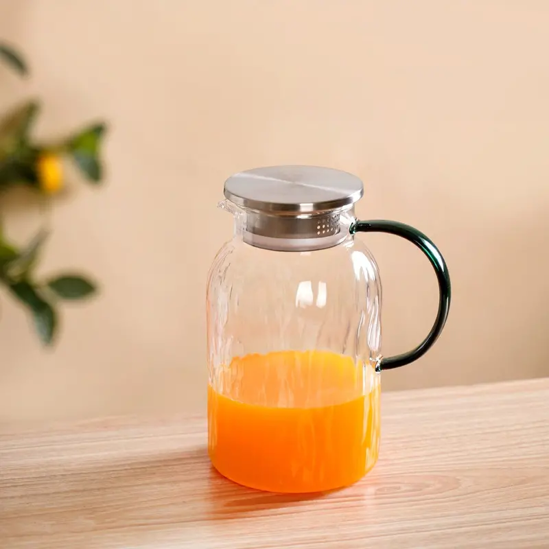 Organic Tree-Bark Textured Borosilicate Glass Beverage Jug – 1550Ml 1