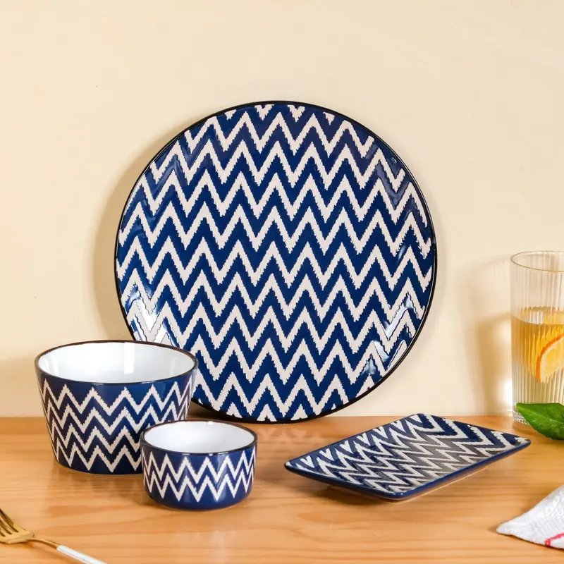 Oscilla Navy Luxe Dinner Set – 16-Piece For 4 1