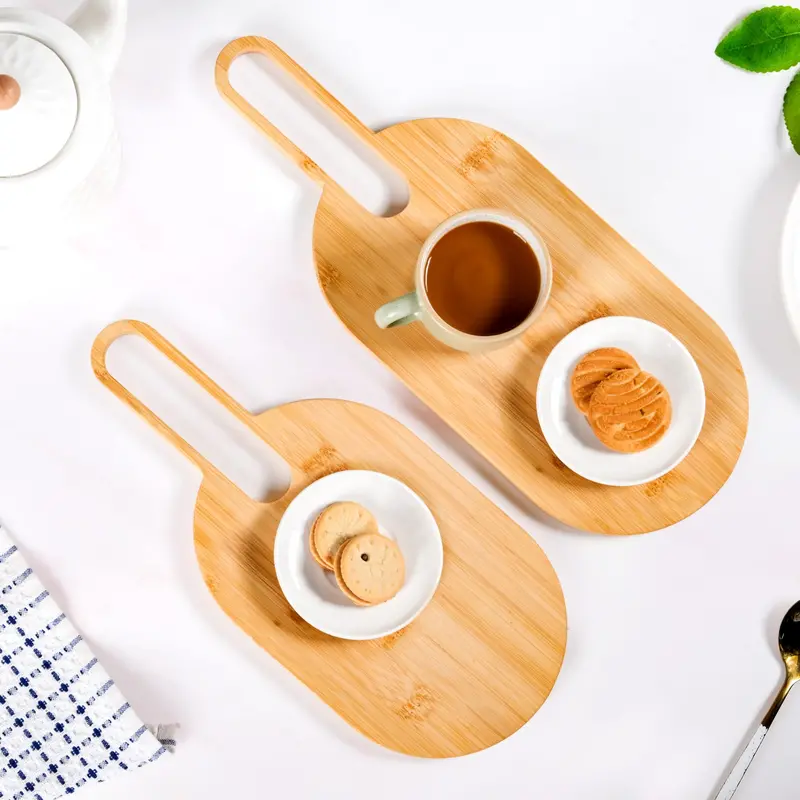 Pair Of Paddle-Style Bamboo Serving Platters 1