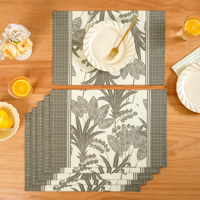 Palm Grove Woven Cotton Placemat Set – 6 Count 1