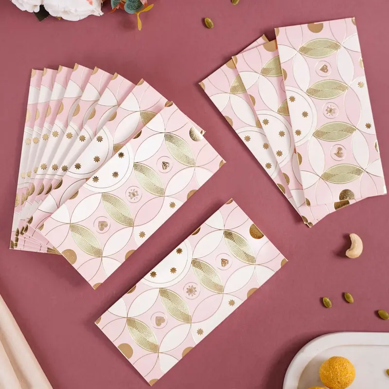 Pastel Pink Luxury Wedding Gift Envelopes – Curated Set Of 12 1