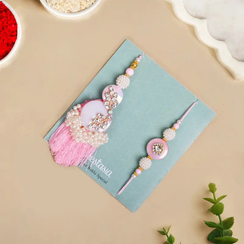 Pearls Of Love Traditional Rakhi And Lumba Ensemble 1