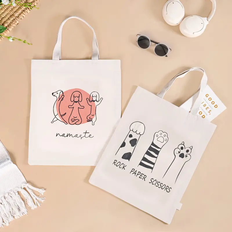Pet-Lover Canvas Tote Bag Set – 2-Pack 1