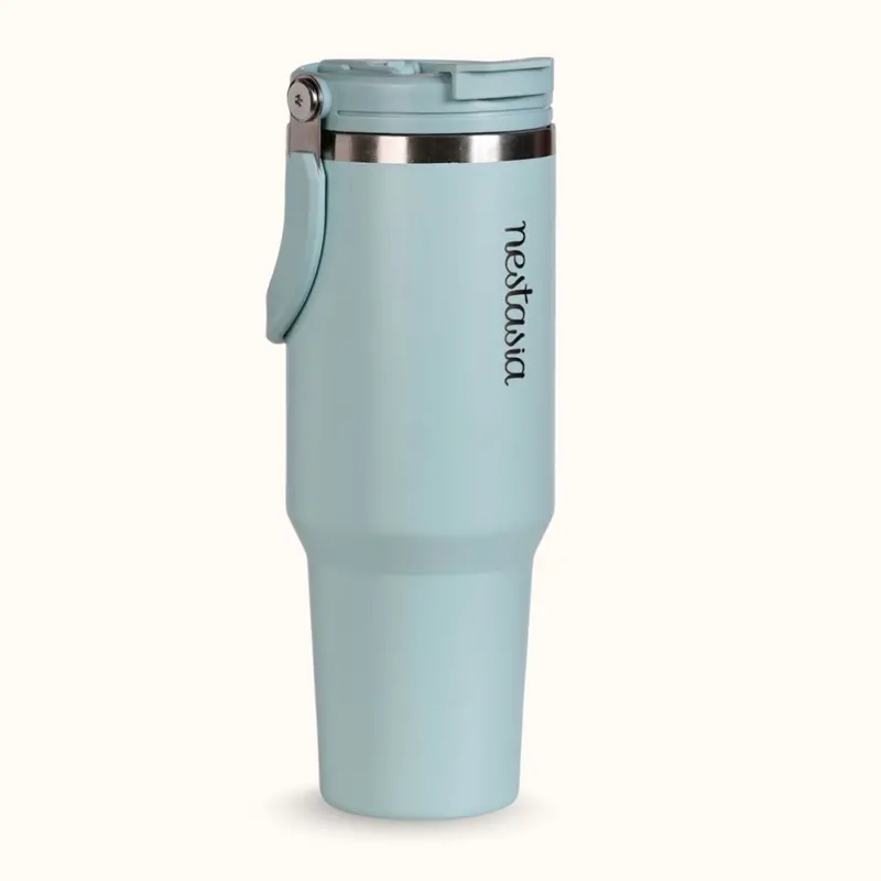 Picksip 40 Oz Top-Carry Insulated Tumbler – Arctic Blue Shade 1