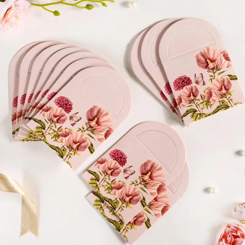 Pink Dahlia-Themed Cash Gift Envelopes – Pack Of 12 1