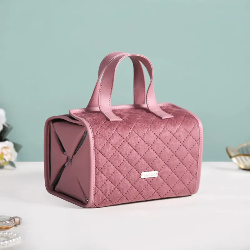 Pink Roll-Up Vanity Makeup Pouch 1
