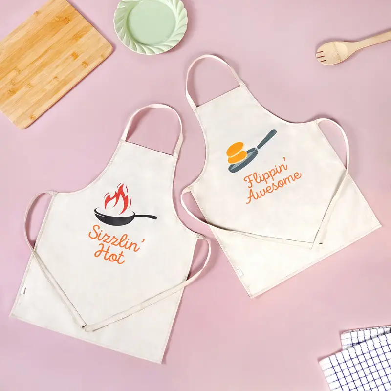 Playful Sizzlin’ & Flippin’ Couple Chef Apron Set (2 Pcs) 1