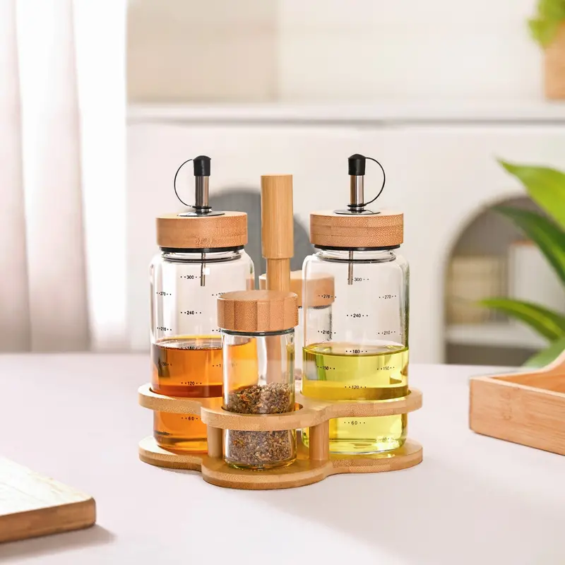 Premium Seasoning & Oil Dispenser Set – 5-Piece, 95Ml–300Ml 1
