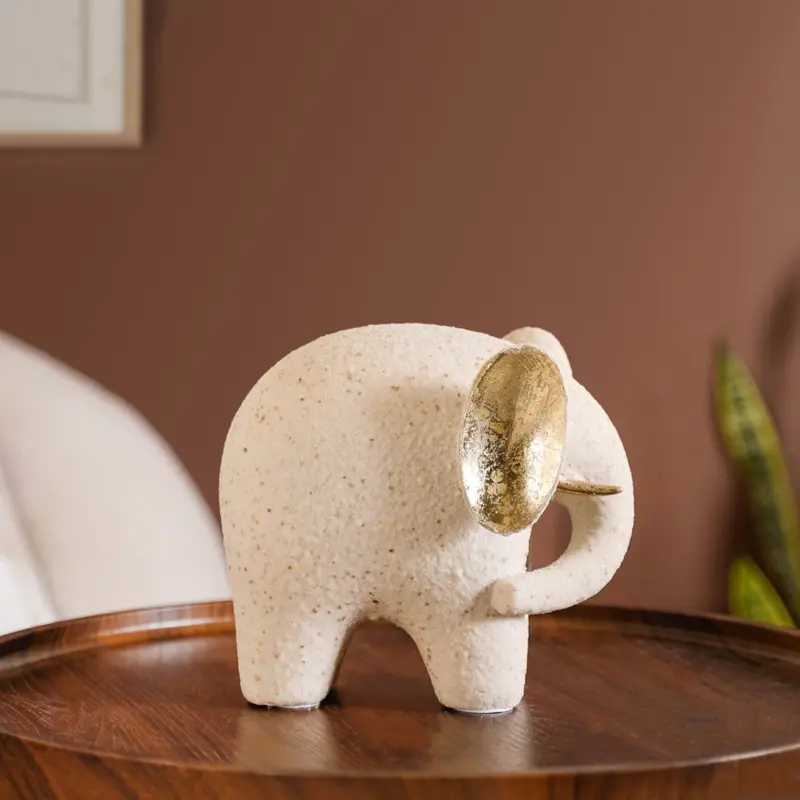 Premium White Elephant Tabletop Figure 1