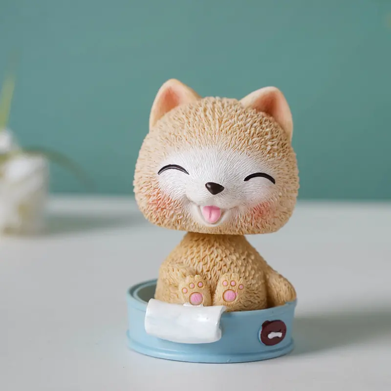 Puppy-In-A-Tub Bobblehead Resin Figurine – Playful Desktop Showpiece 1