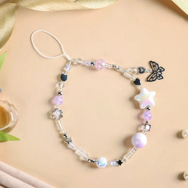 Purple Haze Phone Lanyard – Butterfly Charm & Moody Aesthetic 1