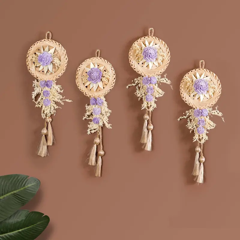 Purple Sola Rose Wall Decor – Set Of 4 1