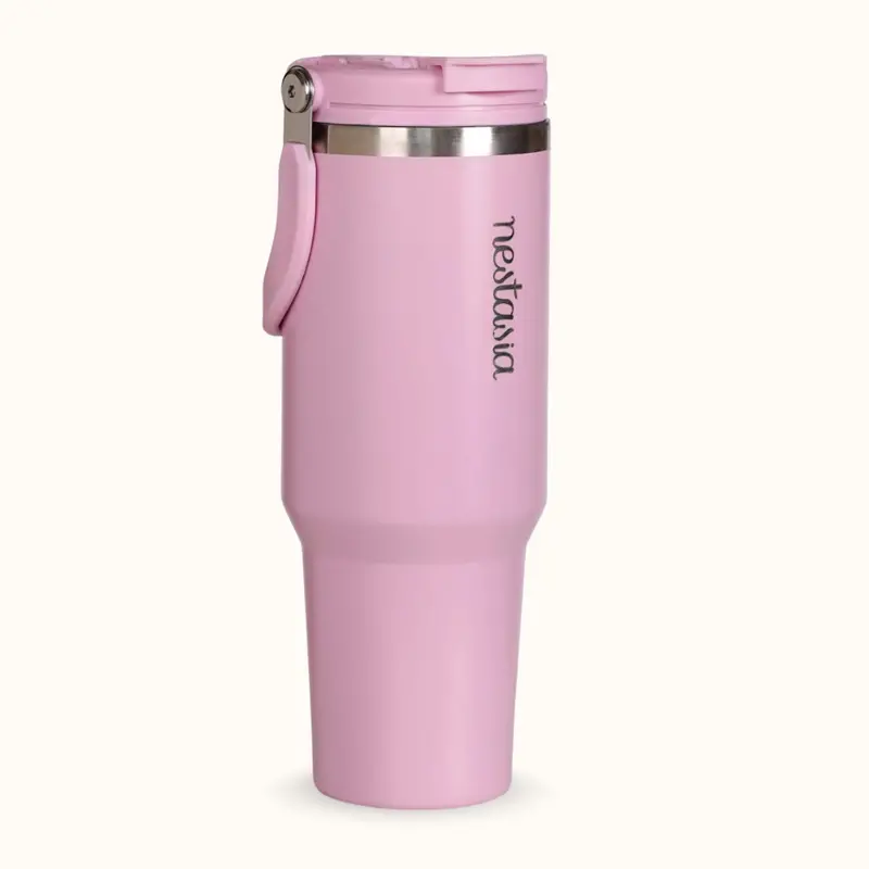 Quartz Cloud Pink Picksip 40 Insulated Tumbler – 1200Ml Vacuum-Sealed Bottle With Top Carry Handle 1