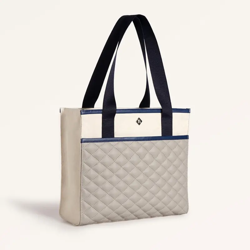 Quilted Canvas Office Tote Bag – Structured Daily Work Companion 1