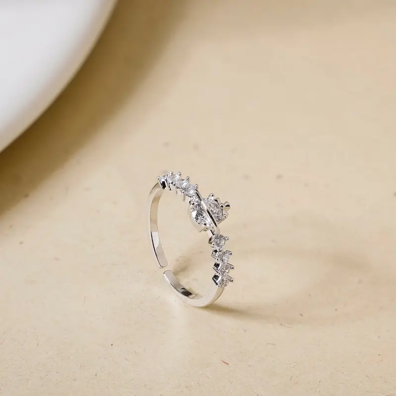 Radiant Solitaire Silver Ring With Timeless Elegance 1