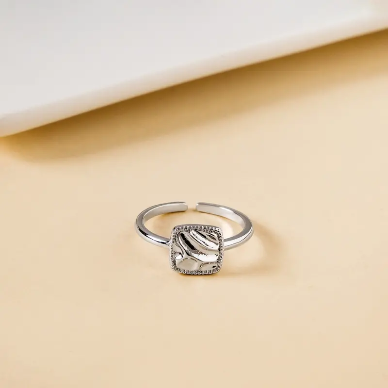 Raw Charm Hammered Sterling Silver Ring 1