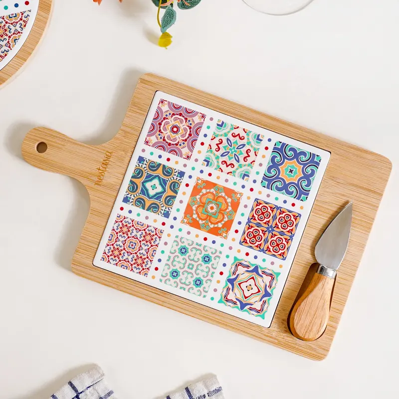 Rectangular Moroccan Cheese Board With Matching Knife (29 × 17 Cm) 1