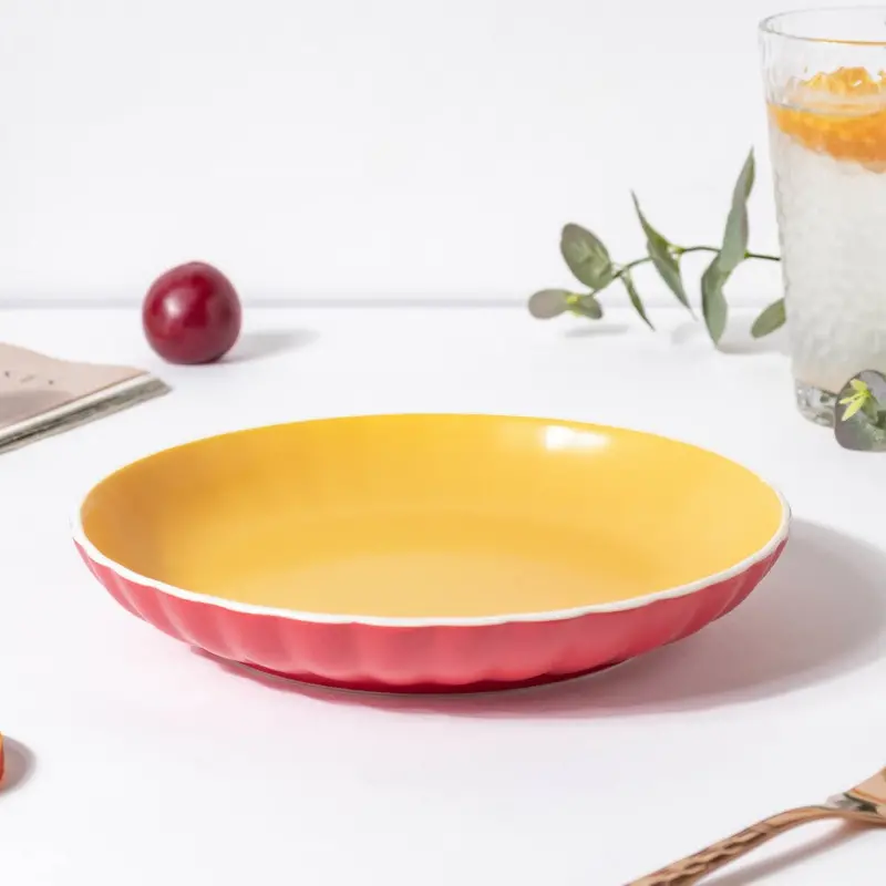 Red Chrome-Finish Snack Plate – 7.5 Inches 1