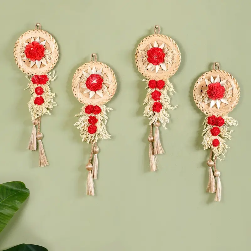Red Sola Bloom Wall Decor – Set Of 4 1
