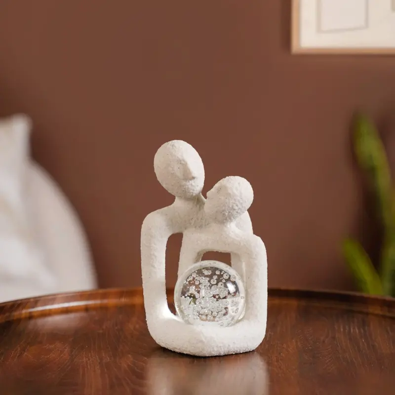 Romantic Embrace Couple Sculpture – Elegant Home Accent 1