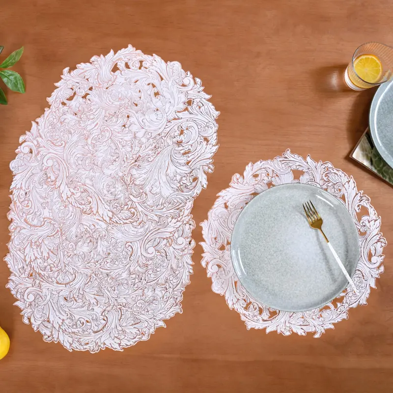 Rose Gold Round Placemats – Elegant Metallic Finish, 6-Pack 1