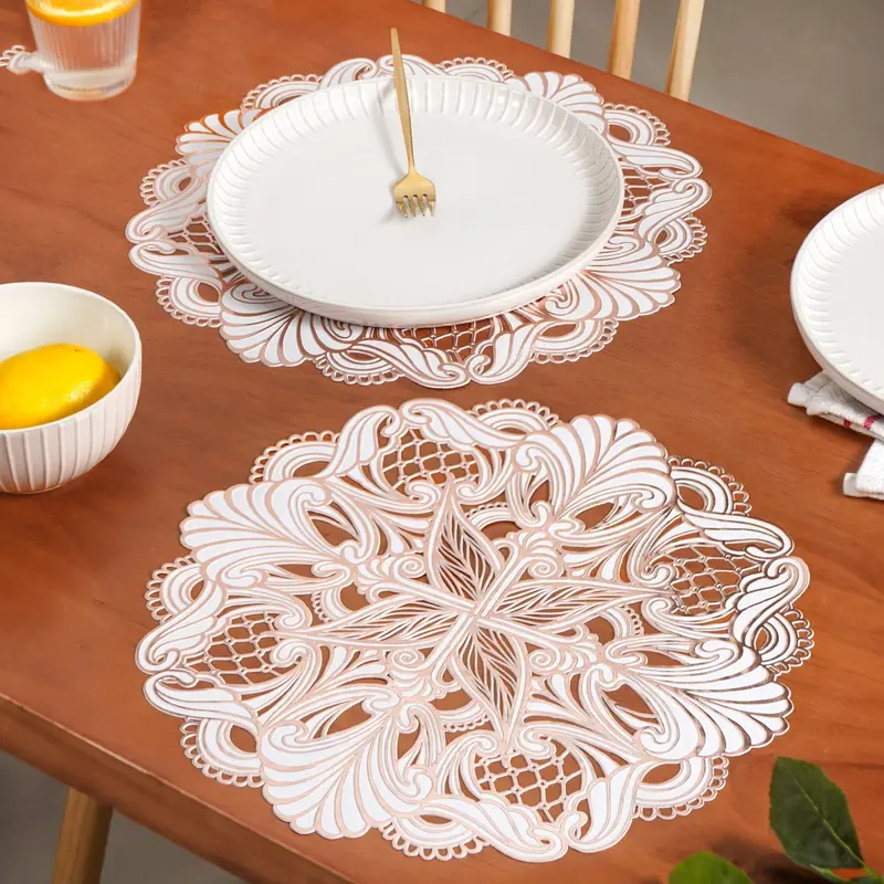 Rosegold Reverie Placemats – Curated 6-Piece Table Linen Set 1