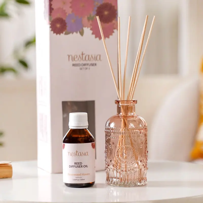 Rosewood Haven Fragrance Jar & Reed Diffuser Set – Sophisticated 3-Piece Gift 1
