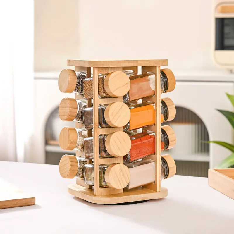 Rotating Spice Organizer With 17 Jars – 120Ml Each 1
