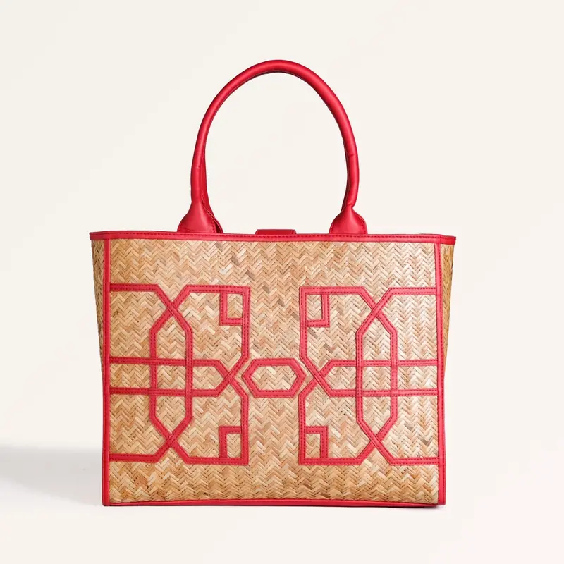 Ruby Red Woven Breezebag Statement Carryall 1