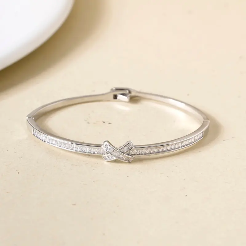 Sacred Sparkle Cross Pendant Bracelet In Sterling Silver 1