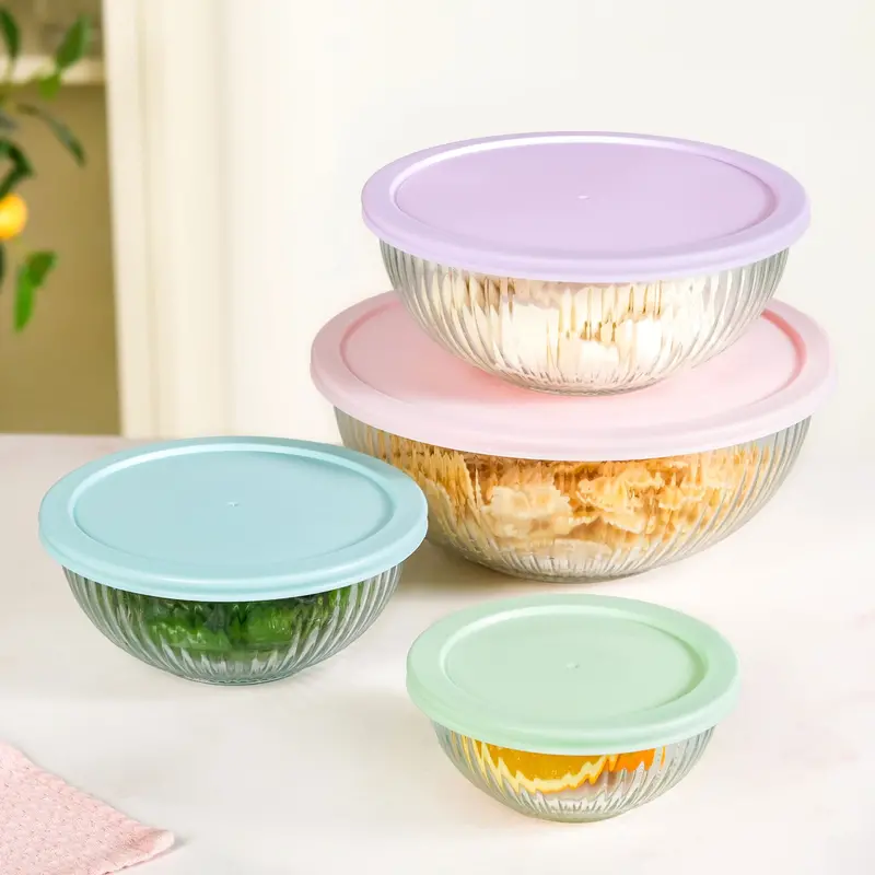 Sealpro Fluted Glass Storage Containers – 4-Piece Airtight Set (500Ml–3500Ml) 1