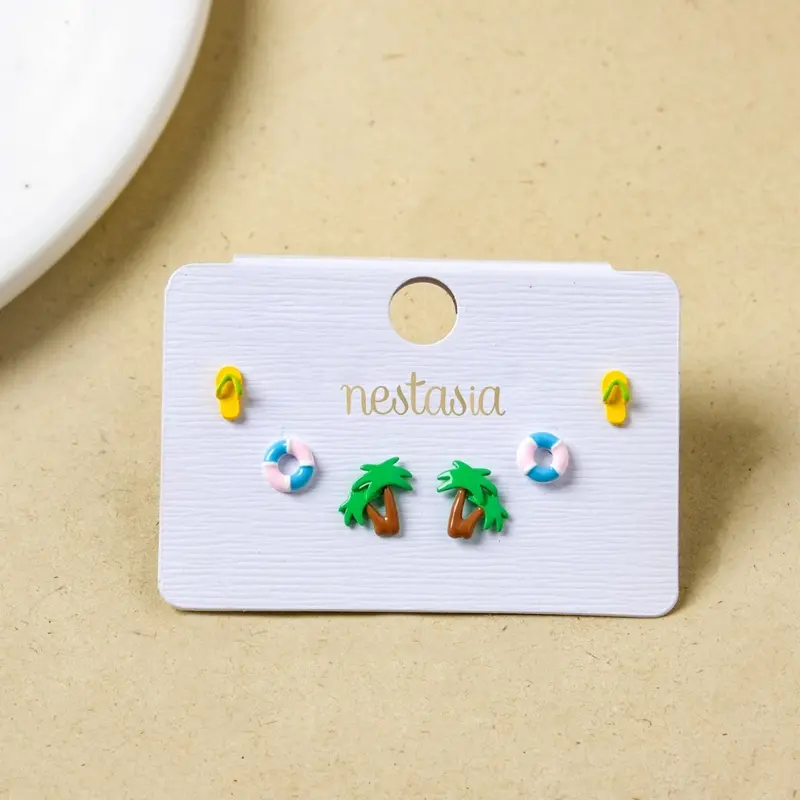 Seaside-Inspired Minimalist Stud Earrings (Set Of 3) 1