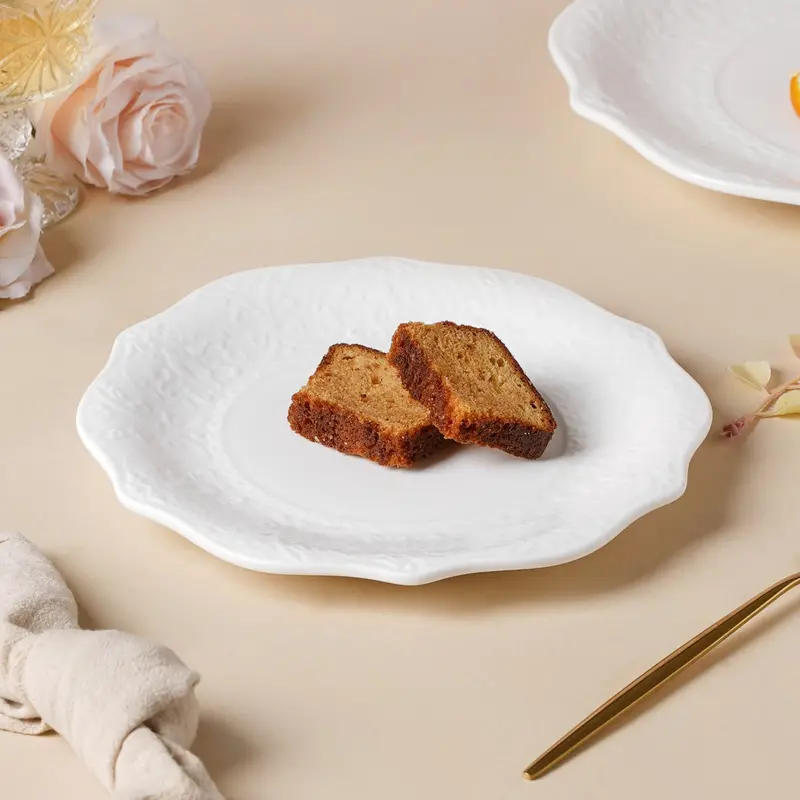 Serena Pearly White Snack Plate – 8.5" Round 1